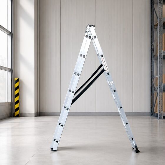 VESTA Σκάλα Αλουμινίου 3x7 Σκαλιά Επαγγελματική 4.22m Αναπτυσσόμενη Τριπλή με Βάση Στήριξης 10kg MAX Αντοχή 150kgVESTA Σκάλα Αλουμινίου 3x7 Σκαλιά Επαγγελματική 4.22m Αναπτυσσόμενη Τριπλή με Βάση Στήριξης 10kg MAX Αντοχή 150kg