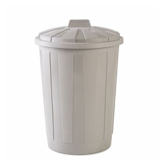 Κάδος Απορριμάτων 60lt Ø44x65cm Επαγγελματικός Πλαστικός με Καπάκι και χωρίς Κλιπς 1.85kg Γκρι-Καφέ DEA HOME ITALY