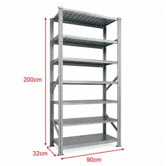 Metalsistem Dexion Γαλβανιζέ Ραφιέρα 90x32x200cm Αντοχή 195kg / Ράφι με 7 Ράφια