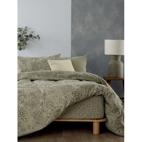 Palamaiki Σετ Παπλωματοθήκη Υπέρδιπλη Fashion Life 230x250 FL6318 Πράσινο