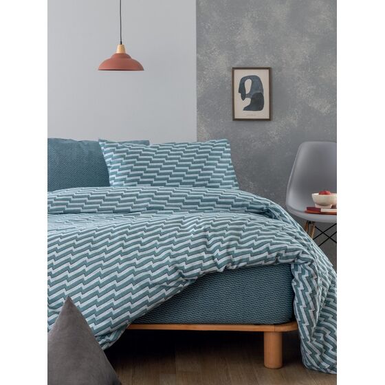 Palamaiki Σετ Παπλωματοθήκη Υπέρδιπλη Fashion Life 230x250 FL6319 Μπλε