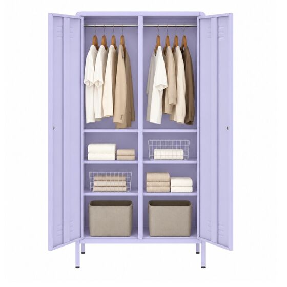 STEELEN COLOR Μεταλλική Ντουλάπα 90x55x190cm Πάχους 0.4mm Εσωτερικού Χώρου με Πόδια Lilac