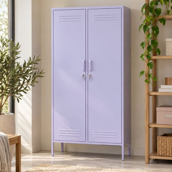 STEELEN COLOR Μεταλλική Ντουλάπα 90x55x190cm Πάχους 0.4mm Εσωτερικού Χώρου με Πόδια Lilac