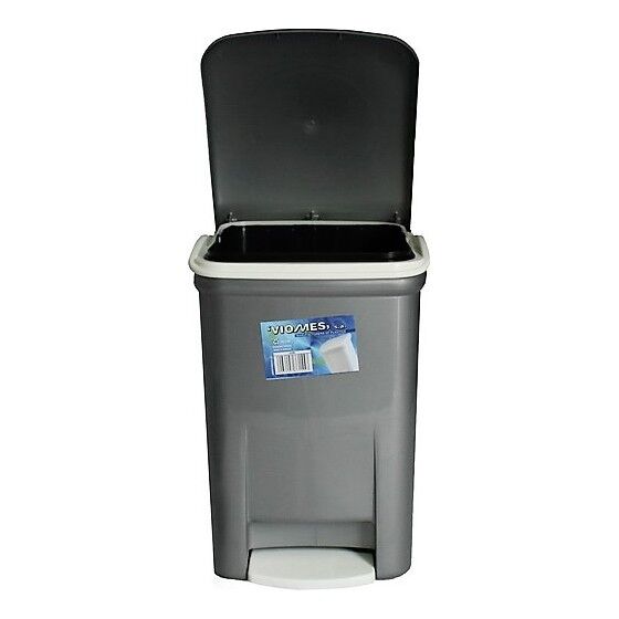 Κάδος Μπάνιου Πεντάλ 13.5lt 25x22x32cm Εσωτερικό Κάδο 7lt 18x18x24cm Πλαστικός Ασημί VIOMES Ελλάδας