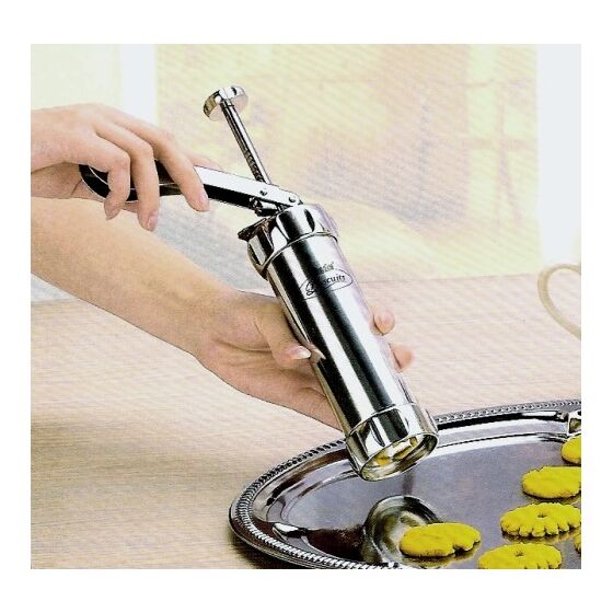 SHULE Μπισκοτομηχανή και Κορνέ 2σε1 με 20 Κεφαλές για Μπισκότα και 4 για Κορνέ Διάμετρος 6cm