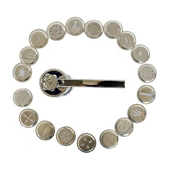 SHULE Μπισκοτομηχανή και Κορνέ 2σε1 με 20 Κεφαλές για Μπισκότα και 4 για Κορνέ Διάμετρος 6cm