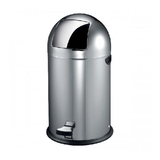 VESTA Κάδος απορριμμάτων 22lt INOX Μatte Ø36x64cm Βαρέως Τύπου Επαγγελματικός 5kg με Δεύτερο Γαλβανιζέ Κάδο Ø27x43cm PUSH Καπάκι με Πεντάλ