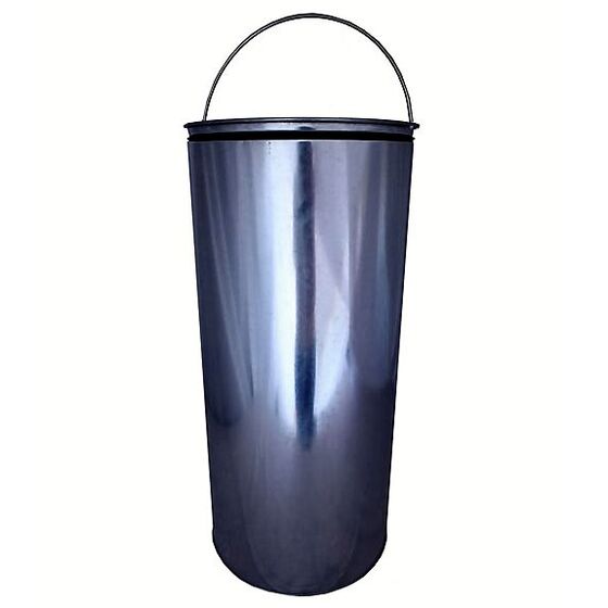 VESTA Κάδος απορριμμάτων 22lt INOX Μatte Ø36x64cm Βαρέως Τύπου Επαγγελματικός 5kg με Δεύτερο Γαλβανιζέ Κάδο Ø27x43cm PUSH Καπάκι με Πεντάλ