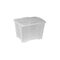 ARTPLAST Ιταλίας Κουτί Αποθήκευσης 40x30x26cm Πλαστικό 24lt Βάρος 1kg Διάφανο με Λευκό Καπάκι