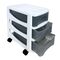 Πλαστική Συρταριέρα 30x40x40cm Γραφείου 3όροφη με Ρόδες Λευκό-Διάφανο BAMA Ιταλίας