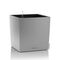 LECHUZA Cube Premium 50 Επιδαπέδια Γλάστρα 49x49x49.5cm Αυτοποτιζόμενη με Δοχείο Φύτευσης Ασημί Γυαλιστερή Γερμάνιας
