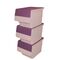 Κουτί Αποθήκευσης Πολυχρηστικό Τριπλό 36lt 26x31x71cm Πλαστικό Με Ρόδες 2.41kg Μωβ-Ροζ Παλ