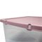 Κουτί Αποθήκευσης 59x40x30cm Πλαστικό 52lt Βάρος 1.25kg Διάφανο με Ροζ Παστέλ Καπάκι Ελλάδας
