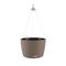 LECHUZA Nido Cottage Κρεμαστή Γλάστρα Ø35x23cm Στρογγυλή Αυτοποτιζόμενη με Δοχείο Φύτευσης Ανοξείδωτο Αξεσουάρ Κρέμασης Sand Brown Γερμανίας