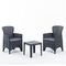 IDEA GROUP ITALY Καθιστικό-Σαλόνι Κήπου 2 Ατόμων 2 Καρέκλες & 1 Τραπέζι 39x39x39 Πολυπροπυλένιο Rattan Ανθρακί CUBA SET