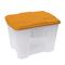 ARTPLAST Ιταλίας Κουτί Αποθήκευσης 56.5x39x35cm Πλαστικό 51lt με Ρόδες Βάρος 2kg Διάφανο με Πορτοκαλί Καπάκι