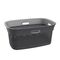 Καλάθι Ρούχων 59x39x26cm 45lt Πλαστικό 1.37kg με Σχέδιο Μάλλινου Πλεκτού WOOLLY Ανθρακί με Τέσσερις Λαβές DEA HOME ITALY
