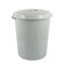 Kάδος Απορριμμάτων 50lt Ø42x49cm Πλαστικός με Καπάκι 1.05Kg Κουζίνας-Επαγγελματικός Γκρι Μπεζ