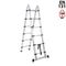 VESTA Διπλή Τηλεσκοπική Σκάλα 3.8m Αλουμινίου με 12 Σκαλιά Βάρος 13.1kg MAX Αντοχή 150kg EN131 2