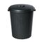 Kάδος Απορριμμάτων 70lt Ø44x54cm Πλαστικός με Καπάκι 1.3 Kg Κουζίνας-Επαγγελματικός Μαύρο