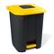 Κάδος Απορριμάτων 50lt 43x41x56cm Πλαστικός 3.8kg με Εσωτερικό Κάδο 36x29x47.5cm + Πεντάλ + Ρόδες + Μικρό Ανοιγόμενο Καπάκι Μαύρο - Κίτρινο