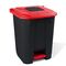 Κάδος Απορριμάτων 50lt 43x41x56cm Πλαστικός 3.8kg με Εσωτερικό Κάδο 36x29x47.5cm + Πεντάλ + Ρόδες + Μικρό Ανοιγόμενο Καπάκι Μαύρο - Κόκκινο