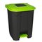Κάδος Απορριμάτων 50lt 43x41x56cm Πλαστικός 3.8kg με Εσωτερικό Κάδο 36x29x47.5cm + Πεντάλ + Ρόδες +  Μικρό Ανοιγόμενο Καπάκι Μαύρο - Πράσινο