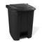 Κάδος Απορριμάτων 50lt 43x41x56cm Πλαστικός 3.8kg με Εσωτερικό Κάδο 36x29x47.5cm + Πεντάλ + Ρόδες + Μικρό Ανοιγόμενο Καπάκι Μαύρο - Μαύρο