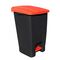 Κάδος Απορριμάτων 50lt 39x49x67cm 2.93kg Πλαστικός Επαγγελματικός/Οικιακός με Ρόδες και Χειρολαβή Μαύρο - Κόκκινο