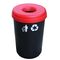 Κάδος Ανακύκλωσης 60lt Ø41x62.5cm 1.91kg Πλαστικός με Άνοιγμα Ø14cm στο Καπάκι Μαύρο-Κόκκινο Ελλάδας