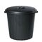 PLANET Kάδος Απορριμμάτων 35lt Ø40x42cm Πλαστικός με Καπάκι 0.97Kg Κουζίνας-Επαγγελματικός Μαύρο