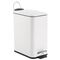 VESTA Κάδος Μπάνιου 5lt Ορθογώνιος με Πεντάλ Soft Close 29x14x30cm Καπάκι Slim Μεταλλικός Matte Λευκός