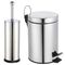 VESTA Σετ Κάδος Μπάνιου 7lt με Πεντάλ Ø20.5x32.5cm Εσωτερικό Κάδο και Πιγκάλ Ø9.5x37cm Ανοξείδωτο Ατσάλι (ΙΝΟΧ) Γυαλιστερό Ασημί