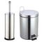 VESTA Σετ Κάδος Μπάνιου 5lt με Πεντάλ Ø20.5x27cm Εσωτερικό Κάδο και Πιγκάλ Ø9.5x37cm Ανοξείδωτο Ατσάλι (ΙΝΟΧ) Γυαλιστερό Ασημί