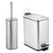 VESTA Σετ Κάδος Μπάνιου 5lt Ορθογώνιος 28x14x29cm με Πεντάλ Soft Close Εσωτερικό Κάδο και Πιγκάλ 11.3x11.3x38.5cm Ανοξείδωτο Ατσάλι Matte Ασημί