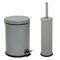 Σετ Κάδος Μπάνιου με Πεντάλ Ø20.5x28cm 5lt με Εσωτερικό Κάδο και Πιγκάλ Ø8.5x36cm Μεταλλικό Γκρι