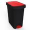 Κάδος Απορριμάτων 60lt Πλαστικός 32x50x57.5cm Επαγγελματικός/Οικιακός 2.73kg με Πεντάλ και Καπάκι Πεταλούδα PELICAN Μαύρο - Κόκκινο