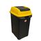 PLANET Κάδος Απορριμμάτων 70lt 47x35x70cm 2.5kg Πλαστικός Επαγγελματικός/Οικιακός με Παλλόμενο Άνοιγμα Μαύρο-Κίτρινο