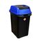 PLANET Κάδος Απορριμμάτων 70lt 47x35x70cm 2.5kg Πλαστικός Επαγγελματικός/Οικιακός με Παλλόμενο Άνοιγμα Μαύρο-Μπλε