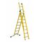 Σκάλα Fiberglass 3X8 (7+8+8) Επαγγελματική Σκαλιά Αλουμινίου Μόνωση ΜΑΧ Ύψος 5.65cm Βάρος 22kg MAX Αντοχή 150kg Πιστοποίηση EN131 TUV EN 61478