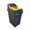 PLANET Κάδος Απορριμμάτων Ανακύκλωσης 70lt 50x40x70cm 3kg Πλαστικός Επαγγελματικός/Οικιακός με Άνοιγμα Ανθρακί - Κίτρινο
