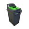 PLANET Κάδος Απορριμμάτων Ανακύκλωσης 50lt 45x35x68cm 2.5kg Πλαστικός Επαγγελματικός/Οικιακός με Άνοιγμα Ανθρακί - Πράσινο