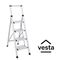 VESTA Σκαλοσκαμπό Αλουμινίου 39x86.8x131.8cm με4 Σκαλιά MAX Αντοχή Βάρους 150kg Βάρος 3.7kg Ασημί TIKO