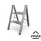 VESTA Σκαλοσκαμπό Αλουμινίου 39x52.6x62.4cm με 2 Σκαλιά MAX Αντοχή Βάρους 150kg Βάρος 2.2kg Ασημί