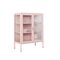 STEELEN COLOR Μεταλλική Ντουλάπα 100x40x70cm Πάχους 0.8mm Εσωτερικού Χώρου με Τζάμι και Πόδια Baby Pink