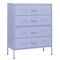 STEELEN COLOR Chest of Drawers 115x35x190cm, 0.8mm Thickness, Indoor Use, with Legs –Lilac