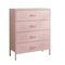 STEELEN COLOR Chest of Drawers 115x35x190cm, 0.8mm Thickness, Indoor Use, with Legs –Baby Pink