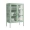 STEELEN COLOR Metal Cabinet 80×40×90 cm, 0.8 mm Thickness, Indoor Use, with Glass and Legs Pastel Green