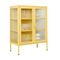 STEELEN COLOR Μεταλλική Ντουλάπα 80x40x90cm Πάχους 0.8mm Εσωτερικού Χώρου με Τζάμι και Πόδια Butter Yellow