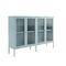 STEELEN COLOR Metal TV Cabinet - Storage Unit 160x45x55cm, 0.8mm Thickness, Indoor Use with Legs and Glass, Baby Blue
